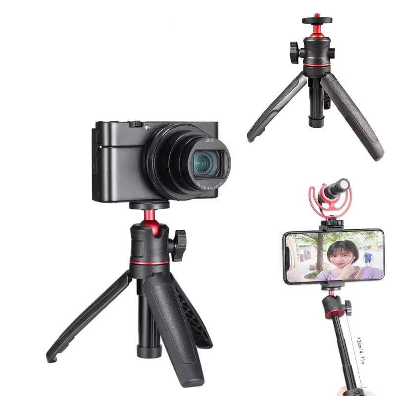 Mini Extendable Tripod Portable Desktop Tripod Stand Adjustable Stable Holder With 1/4-20 Screw Mount For Phone/Camera/GoPro/DJI