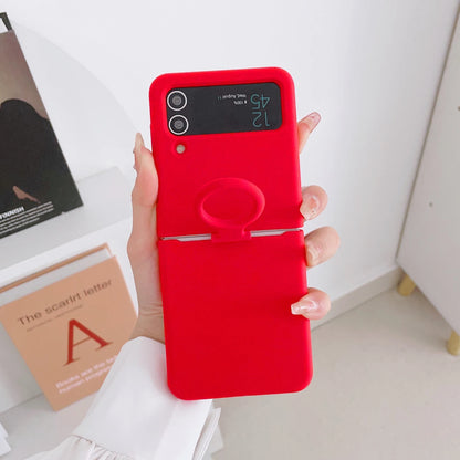 Liquid Silicone Ring Holder Case for Samsung Galaxy Z Flip 3 4 5G Flip4 Flip3 Flip2 Flip1 Foldable Full Protection Fashion Cover