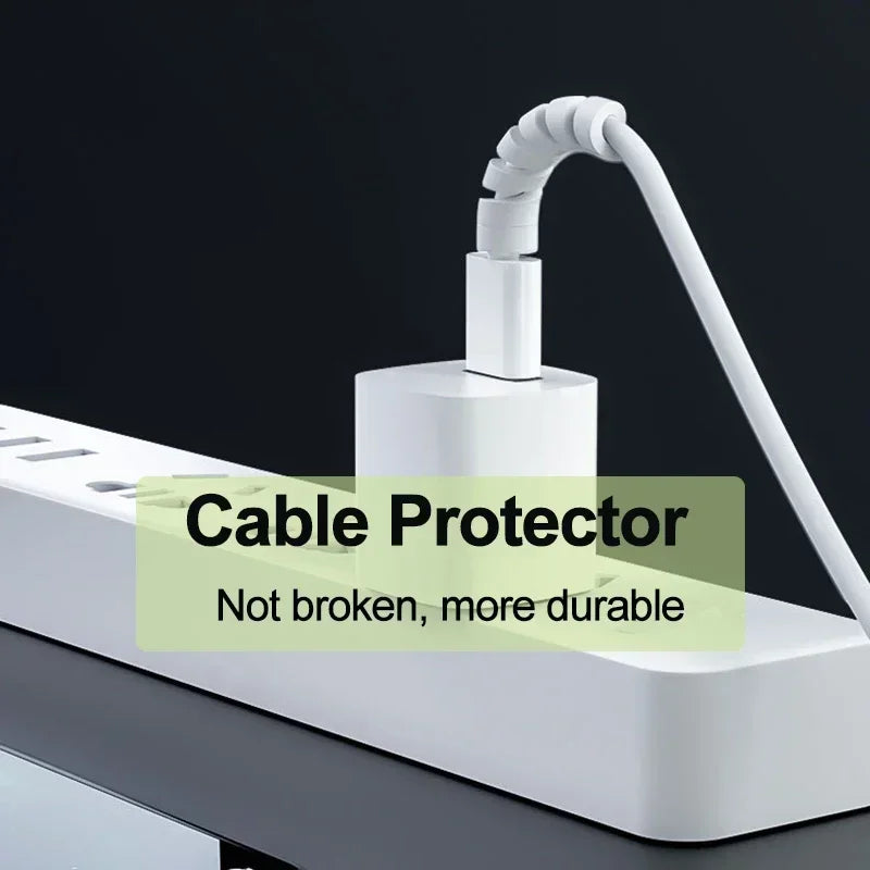 10pcs Silicone Data Cables Protector Winder Pipe Flexible Phone Charge Cable Spiral Winder Cords For Phone USB Charger Wires