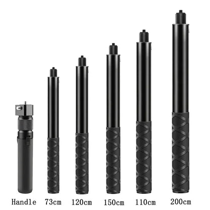 Selfie Stick Bundle Handle for Insta360 X5 X4 GoPro 13 12 11 DJI Action 6 5Pro 4 SJCAM Camera Bullet Time Invisible Selfie Stick