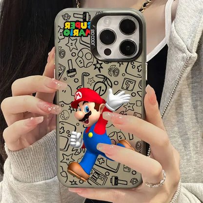 Cartoon S-Super M-Mario Bros Phone Case For iPhone 16 15 14 13 12 11 Pro Max XS Max XR 7 8 Plus Shockproof Silicone Matte Cover