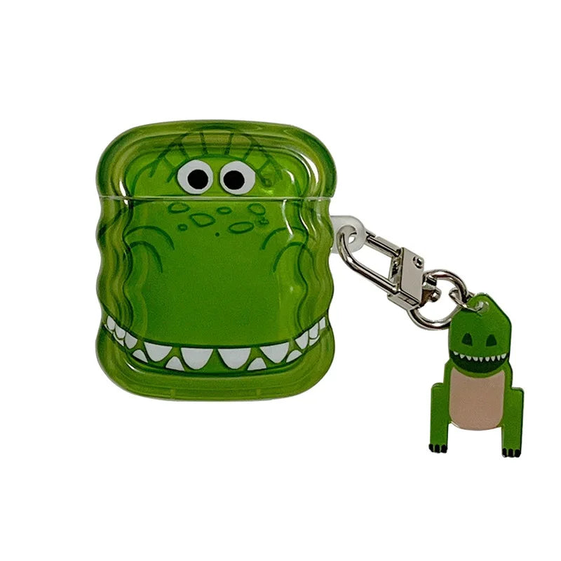 Cartoon Strawberry Bear Case for AirPods 4 Pro2 Pro 3 2 1 Bluetooth Earphone Protective Cover with Keychain