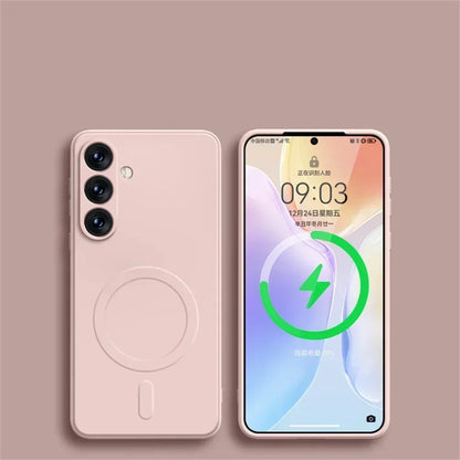 Original Liquid Silicone Magnetic Wireless Charge Case For Samsung Galaxy S25 S24 S23 S22 S21 Ultra For Magsafe Shockproof Cover