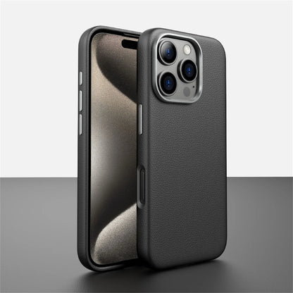 Luxury Business PU Leather Magnetic Case For iPhone 16 Plus 15 14 Pro Max Light Thin Magsafe Wireless Charge Shockproof Cover