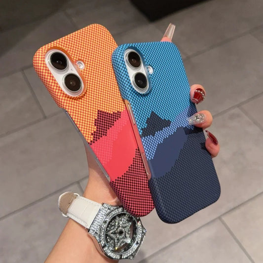 Luxury Ultra Thin Hard PC Carbon Fiber Pattern Matte Case For iPhone 15 14 Pro Max 16 Pro Plus 13 12 MagSafe Shockproof Cover