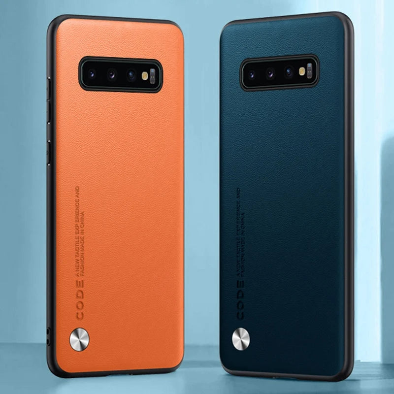 For Samsung S10 5G Phone Case Coque Luxury PU Leather Case For Samsung Galaxy S10 Plus S10Plus Matte Silicone Protection Cover