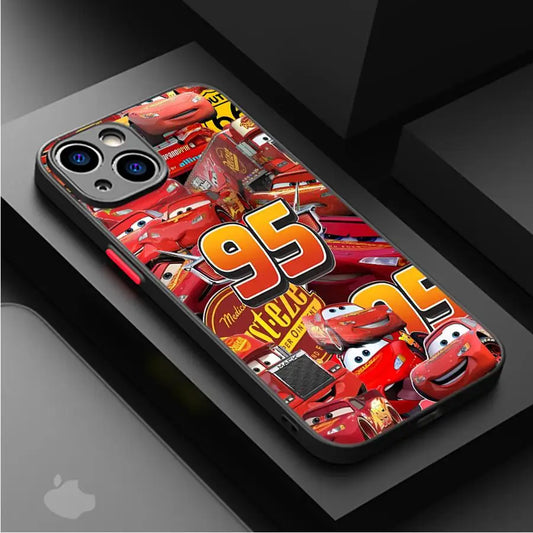 Disney Lightning McQueen 95 Phone Case for iPhone 15 16 Pro Max 14 Plus 12 13 11 Pro Max SE 7 8 14 Pro XR XS 12 Mini Matte Shell