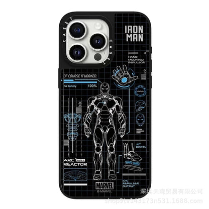 Trendy Brand CAS Co-branded Avengers for Iphone16pro max Marvel Character Phone Case Anti-fall Mirror Spider-Man Birthday Gift