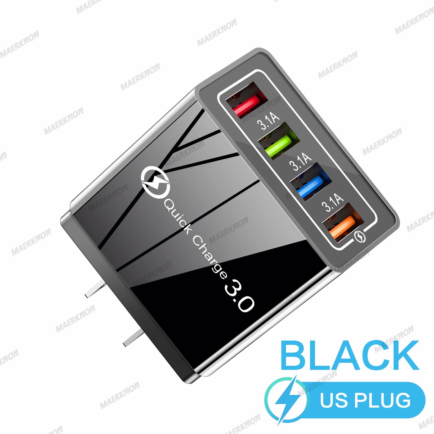 3A USB Charger 4 Ports USB Quick Charge 3.0 EU US Plug For iPhone Samsung Xiaomi Poco Fast Charging Mobile Phone Charger Adapter