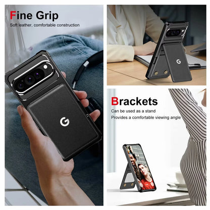 High End Leather Flip Fold Wallet Phone Case For Google Pixel 10 9 Pro XL 10A 9A 8A 7A 8 7 with Card Holder Slot Anti-Drop Cover
