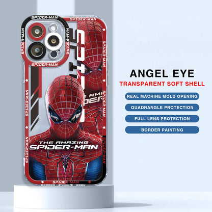 Marvel Avengers Spiderman Ironman Case for iPhone SE XS 13 Pro Max 8 X 14 15 Plus 11 Pro 12 Mini 7 6s XR Clear Silicone Cover