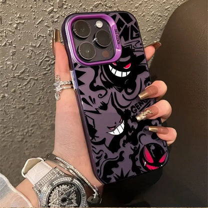 Anime Phone Case For Gengars P-Pokémons iPhone 16 15 14 13 12 11 Pro Max X XR XSMAX 8 7 Plus Candy Matte Shockproof Back Cover
