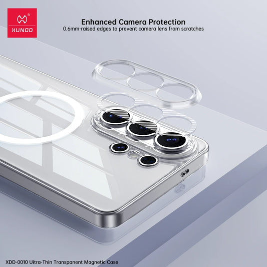 Xundd Magnetic Case For Samsung Galaxy S26 Ultra PC HD Transparent Cover Camera Lens Protection For Samsung S26 Ultra Case