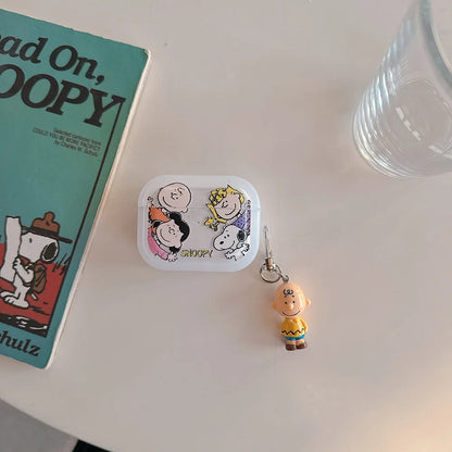 Cute Cartoon Snoopy Charlie Brown Earphone Case For Airpods 4 1 2 3 Pro 2  Wireless Bluetooth Headset Protective TPU Cover