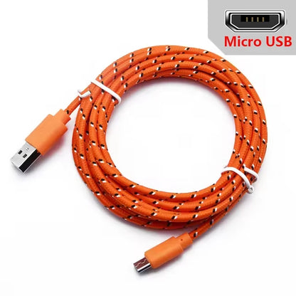 2.4A Micro USB Cable 0.5m/1m/2m/3m Data Sync USB Charge Cable For Samsung Huawei Xiaomi Android Nylon Braided Microusb Data Cord