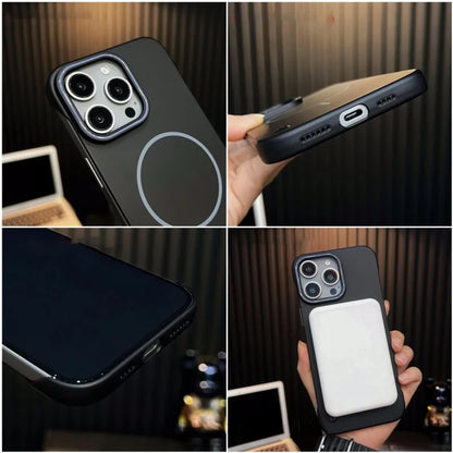 Ultra Slim Frameless For Magsafe Cover For iPhone 16 15 14 13 12 Plus Pro Max 16Pro 16Pro 15Pro Magnetic Shockproof Hard PC Case