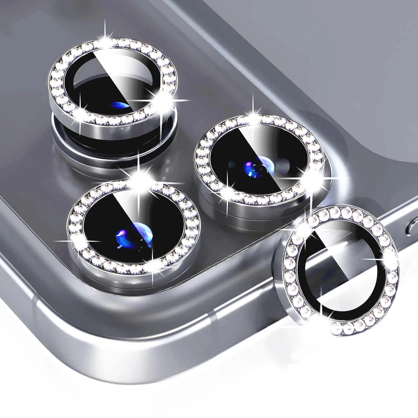 Bling Glitter Diamond Metal Frame Camera Protector For IPhone 18 Pro Max 17 Pro 17 Alloy Lens Tempered Glass Film Ring Cover Cap