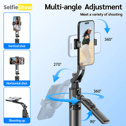 C17 Tripod 360°Auto-Rotation AI Tracking Remote Control Bluetooth Shooting Quadrapod Selfie Stick Stabilizer Optional Fill Light