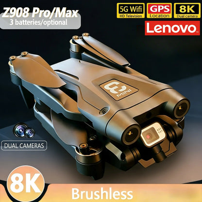 Lenovo  Z908 Pro max Drone 4K Professional HD Dual Camera Dron Brushless Motor 5G WIFI FPV RC Quadcopter Helicopter Toys