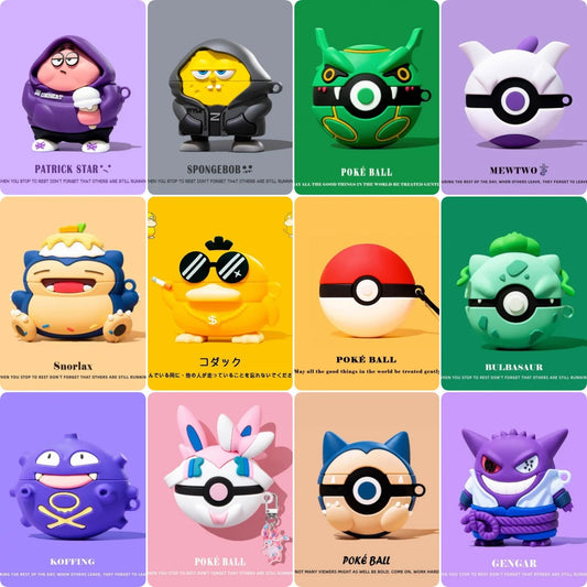 For Airpods Pro 3 Case,3D Pokemon Ball Shockproof Silicone Earphone Anime Cover For Airpod Pro 3 Case Funda For Kids