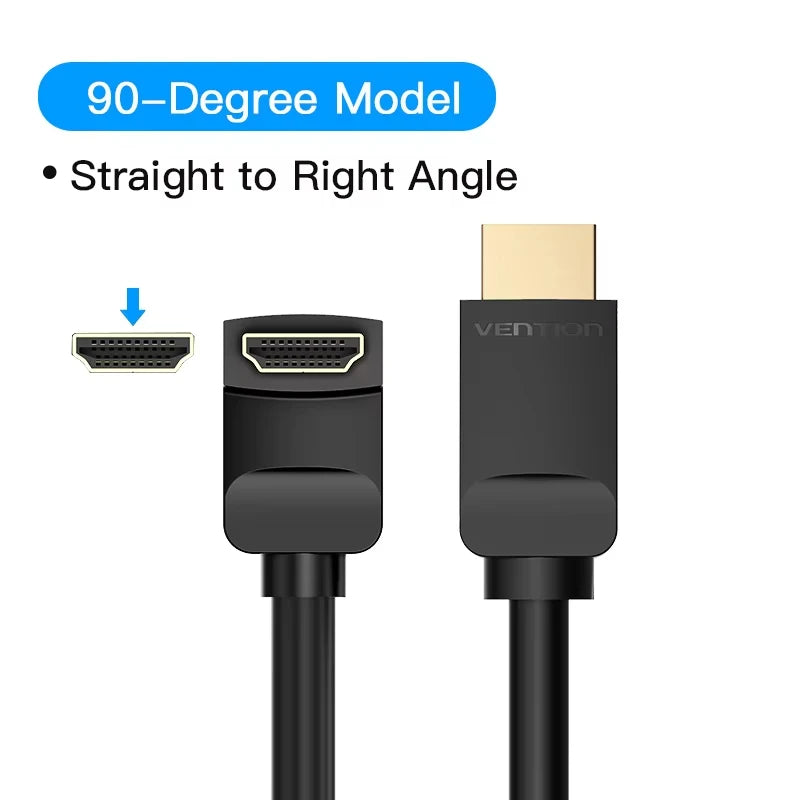 Vention 4K@60Hz 90/270 Degree HDR HDMI 2.0 Cable for TV PS4/3 DVD Nintendo Switch LG Splitter Video 90 Degree HDMI Adapter Cord