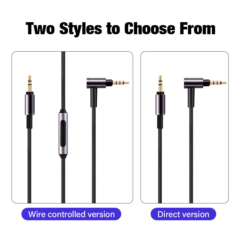 3.5mm Jack Aux Cable For Sony WH 1000 XM2 XM3 XM4 XM5 H900N 800 MDR 1000x ATH MSR7 Headphones 90 Degree HIFI Audio Mic Connecter