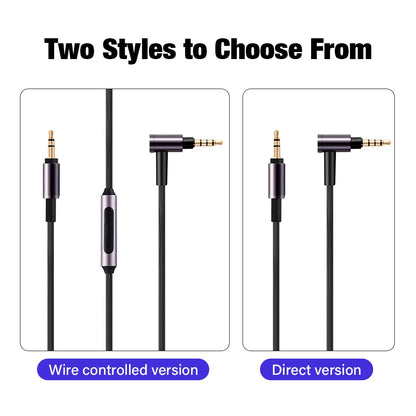 3.5mm Jack Aux Cable For Sony WH 1000 XM2 XM3 XM4 XM5 H900N 800 MDR 1000x ATH MSR7 Headphones 90 Degree HIFI Audio Mic Connecter