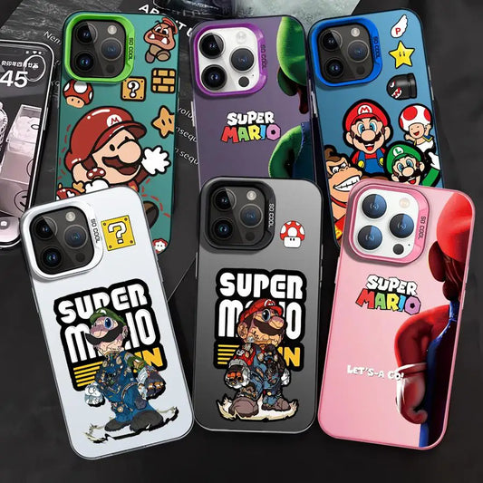 Cool S-Super M-Mario Bros Game Phone Case For iPhone 16 15 14 13 12 11 Pro Max 7 8 Plus XS Max Shockproof Silicone Matte Cover