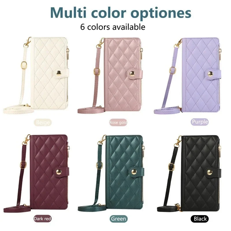 Crossbody Phone Case For Samsung Galaxy S25 S24 Ultra S23 FE S22 S21 Plus A56 A36 A26 A16 A06 A55 A15 A25 A35 A54 Wallet Cover