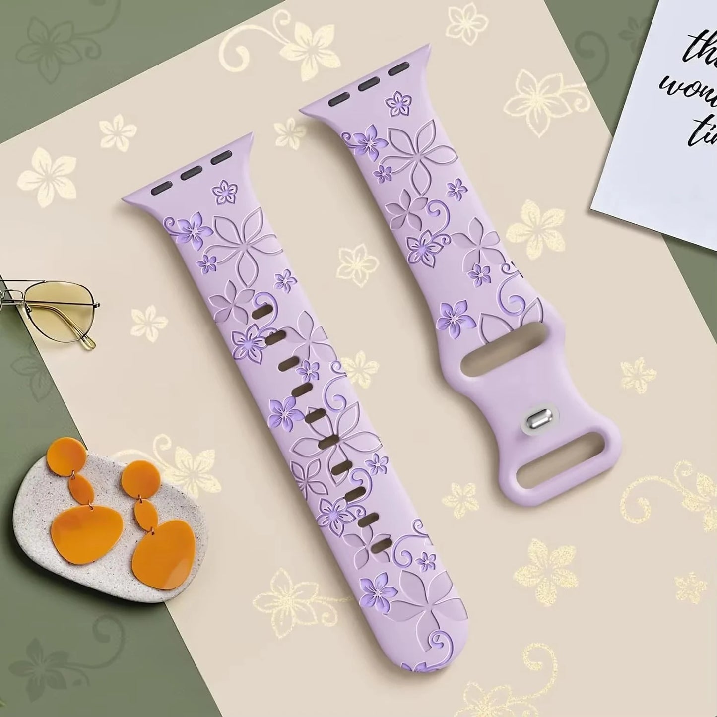 Engraved Strap For Apple Watch Bands 40mm 44mm 41mm 49mm 45mm 38mm 42mm Silicone Bracelet For iwatch Series 9 7 SE 6 5 4 8 Ultra