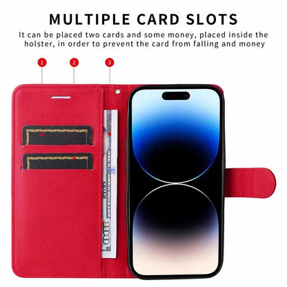 Leather Case For iPhone 17 Air 11 12 13 14 15 16e 16 Pro Max XS XR X 6S 7 Plus 8 SE 2020 Mini Magnetic Flip Wallet Phone Cover