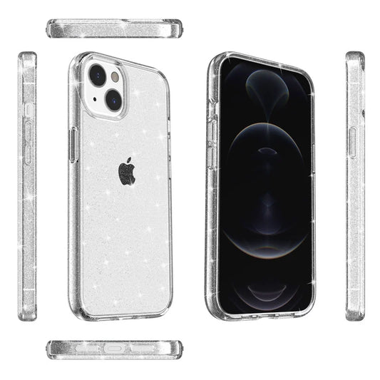 Super Hard 6FT Protection Transparent Glitter Case for iPhone 16 Pro Max 16E 15 14 13 12 11 XR 8 7 Plus SE2 Shiny Sparkle Cover