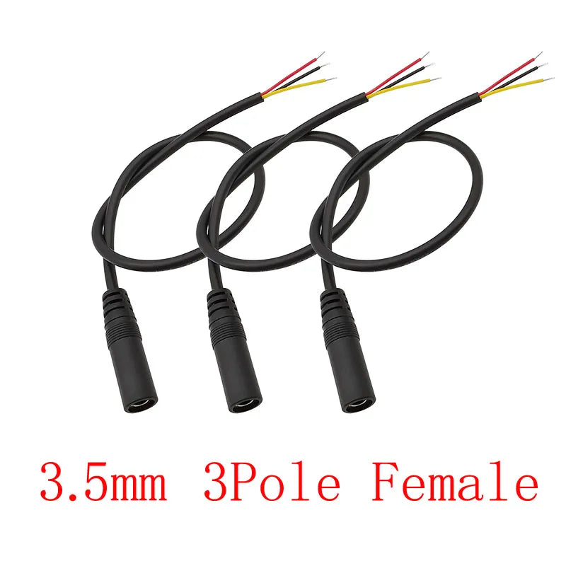 3Pcs 2.5mm/3.5mm Male Female 2/3/4Pole Mono/Stereo Aux Plug Jack Connector To Bare Wire End For DIY Audio Headphone Cable Repair