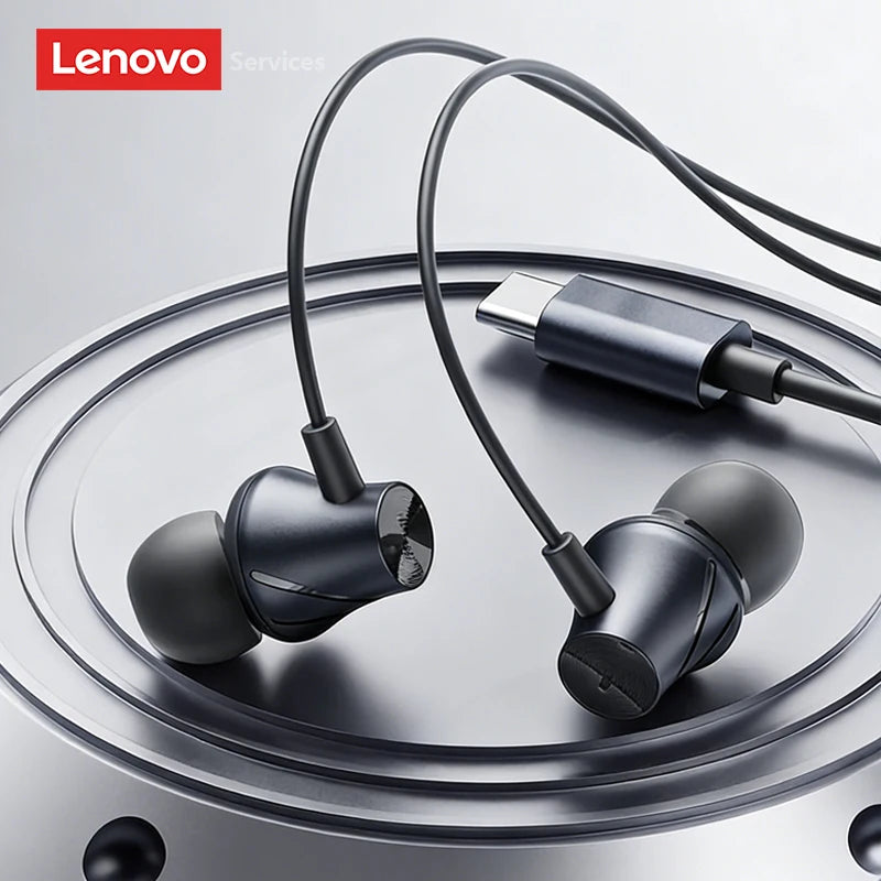 Lenovo Wired Earphone 3.5mm TypeC Semi-in-Earphones For Xiaomi Samsung Huawei Mobile Phones Tablets Desktops Laptops Headphones