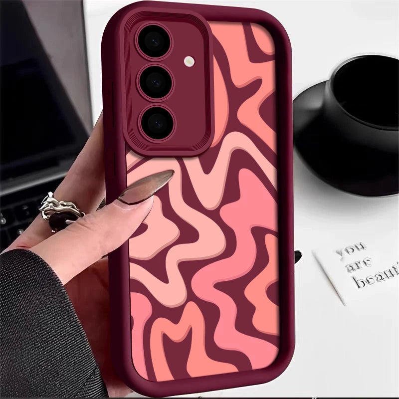Striped Pattern Phone Case For Samsung Galaxy A16 A55 A54 A15 A14 A25 A35 A56 5G S25 Edge S25 S24 S23 S22 Ultra S24 FE TPU Cover