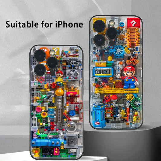 Super M-MarioS Bros Game Phone Case For IPhone 16 15 14 13 12 11 Pro Max Plus Mini Frosted Soft Shell Funda