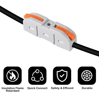 20/34/50PCS Lever Wire Connectors, 1 to 1 Inline Assemblable Wire Connector, Electrical Connectors Wire Terminals