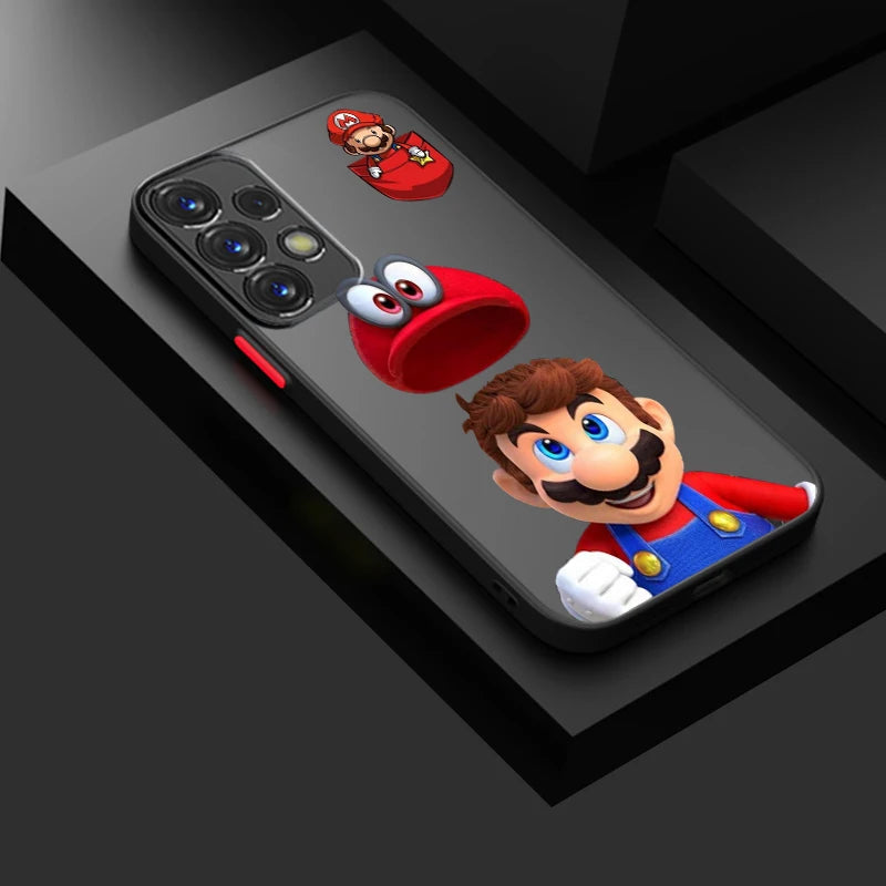 Fun Magic Super M-Marios Frosted Translucent For Samsung A53 A52 A33 A32 A51 A71 A21S A13 A73 A50 A22 A12 5G TPU Phone Case