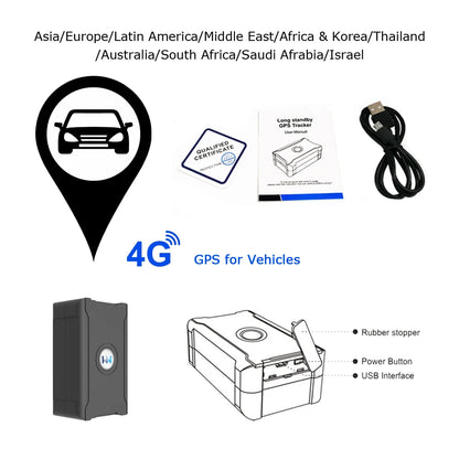 4G LTE GPS Tracker for Vehicles Car Motorcycle Unlimited Distance Tracking Device with Affordable Subscription