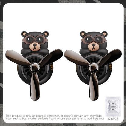 DIY aroma odorless car accessories interor decorations inside ornament plane pilot bear car air fresheners vent clip men cartoon