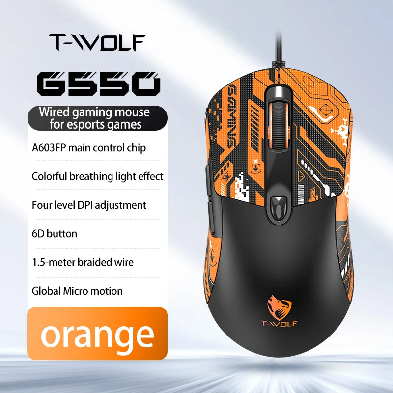 2026 Wired Gaming Mouse Cute Personalized Anti Slip Sticker 6-Key Office Mouse Suitable For Desktop And Laptop Computers NEW HOT