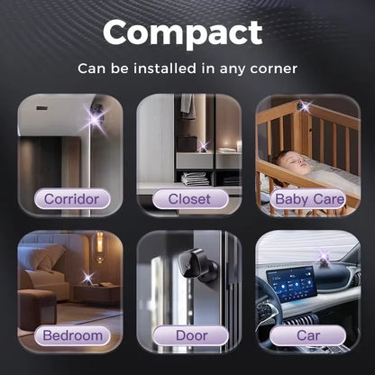 New Security Monitoring High Definition 4K 360° Rotating WiFi Mini Camera No Need for Plug in Night Vision Smart Home Monitoring