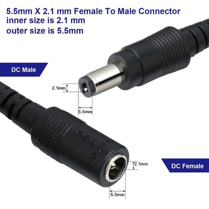 1/5/10 Pcs 5.5x2.1mm DC Male Female Power Plug Cable Wire Jack Adapter Connector for CCTV Single Color 3528 5050 LED Tape Light