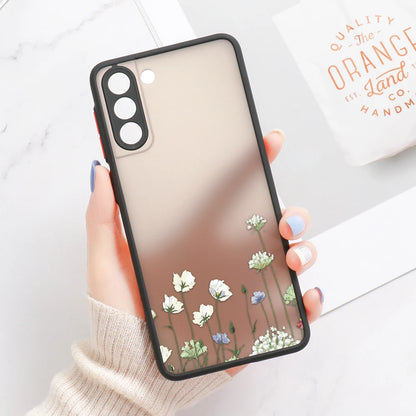 For Samsung S24 S22 Ultra Case Cover Samsung Galaxy S23 Ultra S 22 S21 S20 FE S10 Note 20 10 Plus S8 Lavender Flowers Clear Case