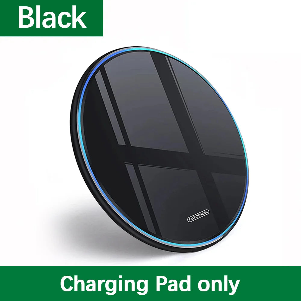 Wireless Charger Pad for iPhone 17 16 15 14 13 12 11 Samsung Xiaomi Phone Chargers Induction Fast Charging Dock Station
