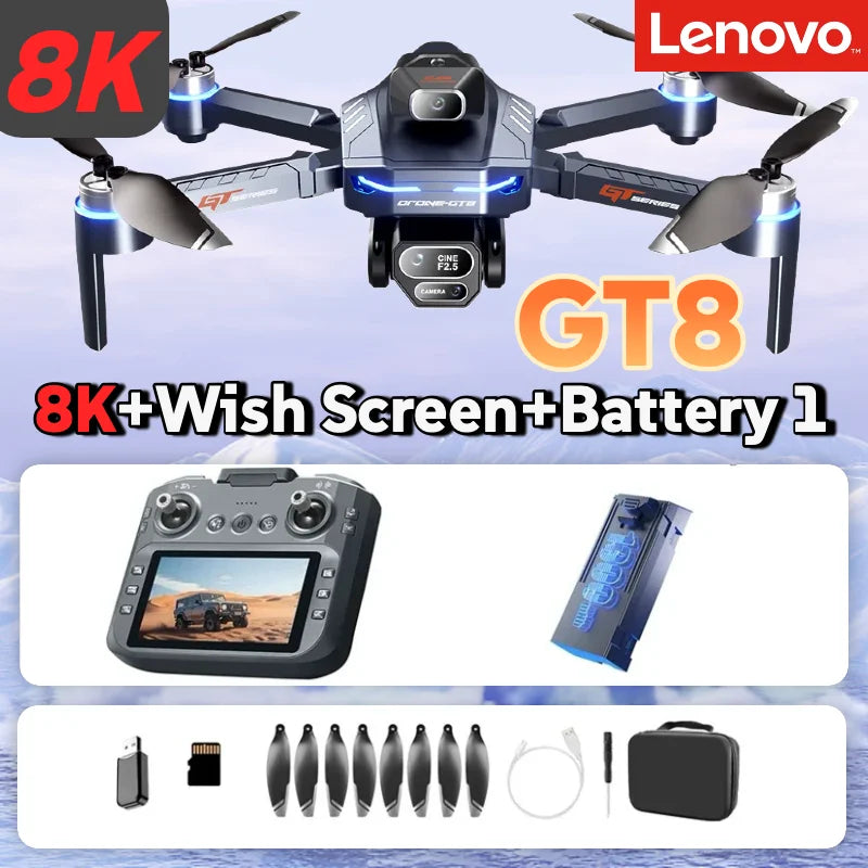 Lenovo Mini RC Drone 8K HD Dual Camera M6 GT8 GT50 GT5  FPV WiFi Quadcopter Obstacle Avoidance Toy Drone