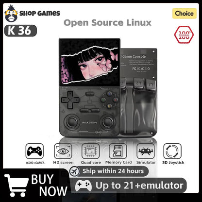 Open Source K36 Retro Handheld portable Video Gameing Console R36S for PS1/PSP/DC/N64/SS  3.5 Inch IPS Screen Preferred Gift