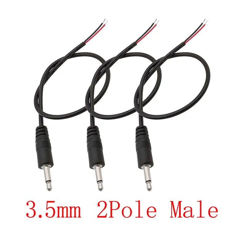 3Pcs 2.5mm/3.5mm Male Female 2/3/4Pole Mono/Stereo Aux Plug Jack Connector To Bare Wire End For DIY Audio Headphone Cable Repair