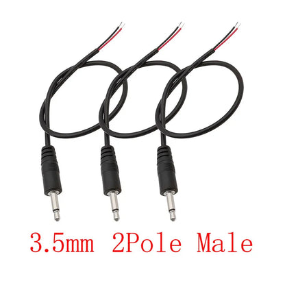3Pcs 2.5mm/3.5mm Male Female 2/3/4Pole Mono/Stereo Aux Plug Jack Connector To Bare Wire End For DIY Audio Headphone Cable Repair