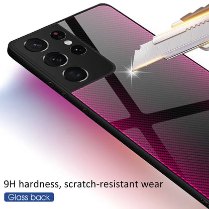 Luxury Gradient Phone Cover For Samsung Galaxy S23 S21 S22 S24 S25 Ultra Plus Note 20 Ultra S21 FE S20 S23 FE 5G Case Glass Case